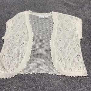 KIM ROGERS WHITE LACE CARDIGAN